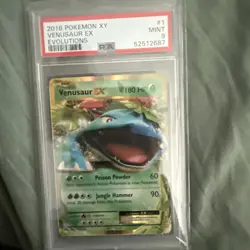 2016 Pokemon XY Evolutions Venusaur EX 1/108 PSA 9 Mint - Image 1