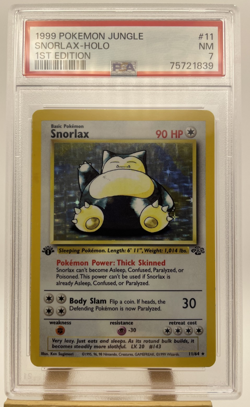 Snorlax 11/64 1st Edition Holo Rare Jungle (NM) WOTC Vintage Pokemon Card PSA 7 - Image 1