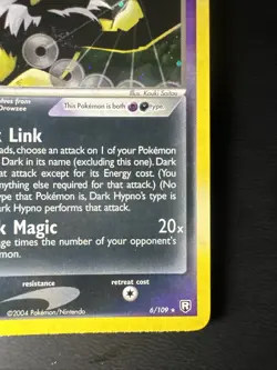 Dark Hypno 6/109 Team Rocket Returns Holo 2004 Pokemon Card Excellent - Image 4