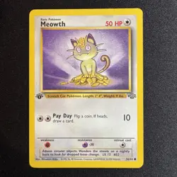 Meowth 56/64 1st Edition Jungle Vintage Pokemon Card WOTC - Image 1