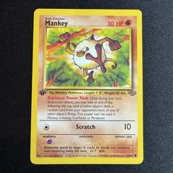 Mankey 55/64 Common Jungle 1st Edition Non Holo Pokemon Card WOTC - Image 1