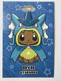 Eevee Gyarados Poncho - Star Holo - Let's Go Eevee Database - Pokemon Card - Image 1