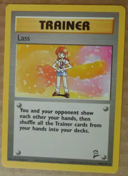 Lass 104/130 Rare Non-Holo Base 2 Set Pokemon Trainer Card LP - Image 1