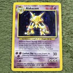 Pokemon Alakazam TCG Base Set Holo Unlimited Rare Card 1/102 1999 - Image 1