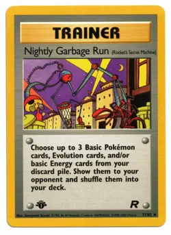Pokemon Card: Nightly Garbage Run 77/82 1st Edition Team Rocket Set Rare! EXC - Image 1