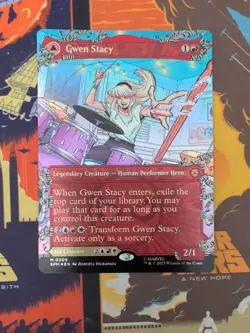 MTG Gwen Stacy marvel spider man NM borderless foil 0209 - Image 3