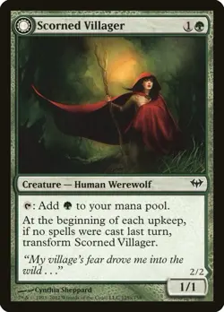 Scorned Villager Moonscared Warewolf MtG Dark Ascension 128/158 Foil MP - Image 1
