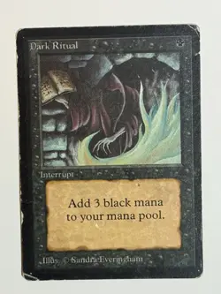 1x MTG Dark Ritual Beta Edition Magic: The Gathering Moderate Play - Image 1