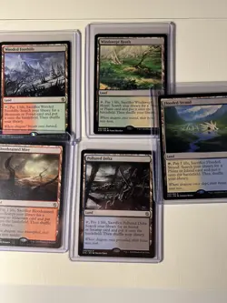 MTG Khans of Tarkir Fetch Land Set Delta+Strand+Mire+Heath+Foothills - Image 2