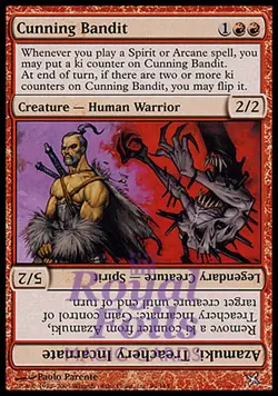 Cunning Bandit / Azamuki 2x FOIL BOK MTG Betrayers Kamigawa Uncommon MINT red - Image 1