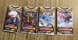 Pack Art Set of (4) Pokemon TCG Sword & Shield Lost Origin Booster Packs - NEW - Image 1