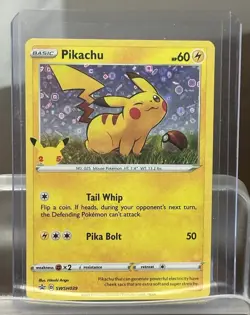 2020 Pokemon Pikachu SWSH039 Holo Stamped 25th Anniversary Promo General Mills - Image 1