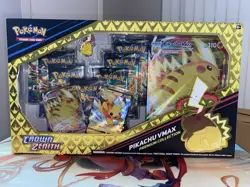 Pokemon SWSH Crown Zenith Pikachu VMAX Premium Collection Box 7 packs! +pin - Image 1