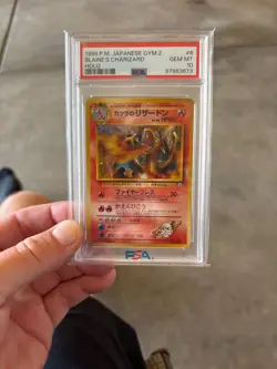 1999 POKEMON JPN GYM 2 #6 BLAINE'S CHARIZARD-HOLO PSA 10 - Image 1