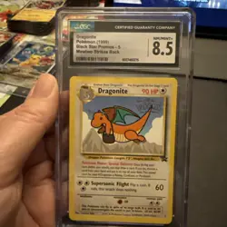 1999 Pokemon Dragonite Black Star Promo #5 WB Wotc Movie CGC 8.5 With Subgrades - Image 1