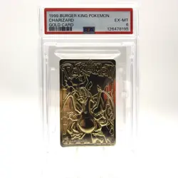 1999 Pokemon Charizard #6 24k Gold Plated Burger King Promo PSA 6 - Image 1