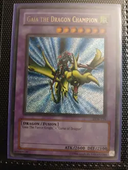 Yugioh Nm Ultra Misprint Secret Rare Lob Gaia The Dragon Champion Vintage - Image 1