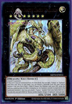 Yugioh! Divine Golden Shadow Dragon MZTM-EN011 (UR) 1st Ed "Tachyon Support" - Image 1