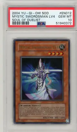 Yugioh! Mystic Swordsman LV4 SOD-EN012 Ultra Rare PSA 10 Gem Mint - Image 1
