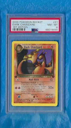2000 POKEMON TEAM ROCKET #21 DARK CHARIZARD 1ST EDITION PSA 8 SHARP CARD ! - Image 1