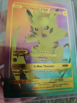Ultra Pikachu GX Rainbow Foil Fan Art Vinyl Collector Pokemon Card - Image 4