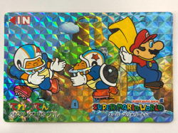 LP Nintendo SUPER MARIO WORLD Card No.16 Mario vs Chargin' Chuck Prism JAPAN - Image 1