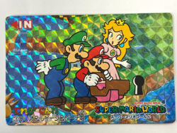 LP Nintendo SUPER MARIO WORLD Card No.3 Mario Luigi Princess Peach Prism JAPAN - Image 1