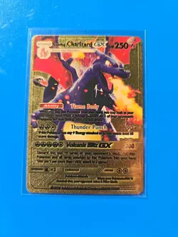Charizard GX Gold Foil Pokemon Card Fan Art HP 250 - Image 1