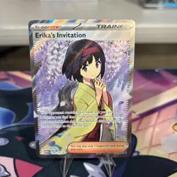 Pokemon TCG Erika's Invitation Scarlet & Violet Holo Ultra Rare Card 196/165 - Image 1
