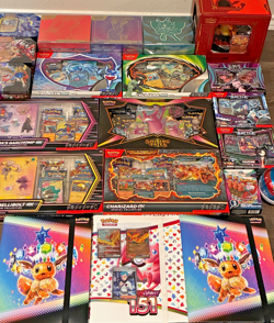 Pokemon Card Lot Sealed & Binders Collection Scarlet Violet Etbs, Charizard Box - Image 1
