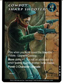TOMB RAIDER CCG SLIPPERY WHEN WET RARE CARD S195 COWBOY, SHARP SHOOTER ex - Image 1