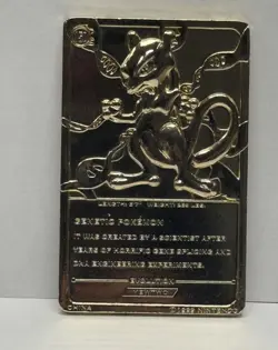 1999 Pokemon 23k Gold plated trading card Mewtwo Collectors - Image 2