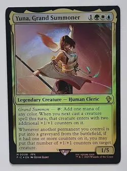 MTG FINAL FANTASY COMMANDER YUNA GRAND SUMMONER FIC 0008 FOIL MYTHIC RARE UB - Image 1
