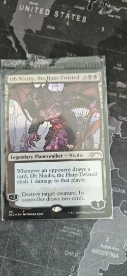 MtG Ob Nixilis, the Hate-Twisted (Stained Glass) Foil Secret lair - Image 1