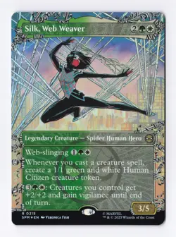 Silk, Web Weaver (Borderless) (Foil) 0215 (R) MTG Marvel's Spider-Man (SPM) - Image 1