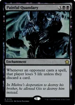 MTG Painful Quandary Foil NM Foundations Magic 179 - Image 1