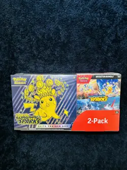 Pokemon Surging Sparks ETB + Booster Bundle 2-Pack Costco SEALED - Image 1