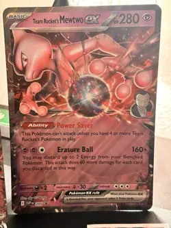 Pokemon TCG Team Rocket’s Mewtwo EX Jumbo Black Star Promo and Meowth/Giovanni - Image 2