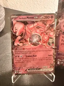Pokemon TCG Team Rocket’s Mewtwo EX Jumbo Black Star Promo and Meowth/Giovanni - Image 3