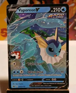 Vaporeon V SWSH150 Prize Pack Series Pokemon Play! Stamp Promo Mint Condition - Image 1