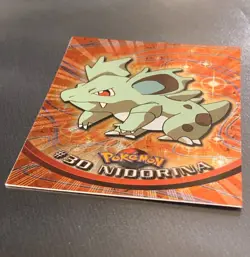 1999 Topps Pokemon Series 1 TV Animation NIDORINA #30 Black Label HOLO - Image 3