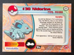 1999 Topps Pokemon Series 1 TV Animation NIDORINA #30 Black Label HOLO - Image 5