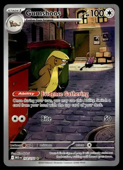 2025 Pokemon Mega Evolution Gumshoos Illustration Rare #153 - Image 1
