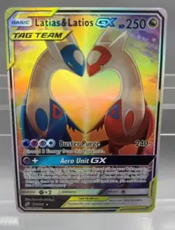 FAN ART Latios Latias GX 170/181 Tag Team Up Pokemon English Very Nice - Image 1
