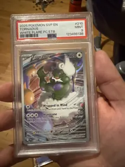 PSA 9 Tornadus SVP210 POKEMON CENTER STAMPED White Flare PC ETB Promo - Image 1