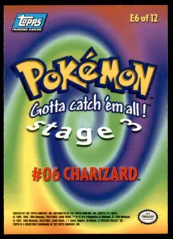 1999 Topps Pokemon Movie Animation Edition Blue Logo Back #E6 Charizard Stage 3 - Image 2