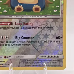 Pokemon Snorlax Reverse Holo Rare Sun & Moon - Unbroken Bonds 158/214 LP/NM - Image 5