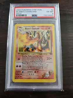 2000 POKEMON GYM CHALLENGE HOLO #2 BLAINE'S CHARIZARD PSA 6 - Image 1