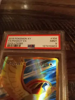 PSA 9 Pidgeot EX Full Art 104/108 XY Evolutions Pokemon 2016 Graded Slab - Image 2