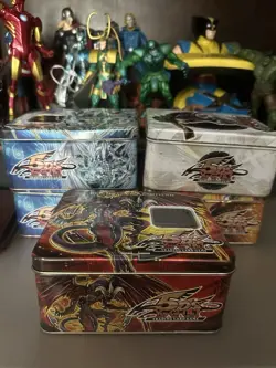 Yugioh 5DS Empty Tin Lot Of 5 Red Dragon Archfiend Stardust Power Tool - Image 1
